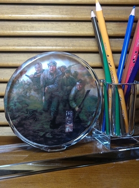 红军湘江战役摆设纪念品长征收藏品礼品周边工艺品水晶笔筒摆件