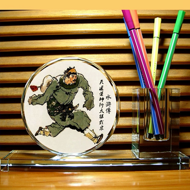 神行太保戴宗摆设纪念品礼物工艺品梁山好汉收藏品水浒传水晶摆件