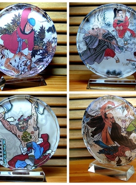 水浒传摆设水泊梁山好汉纪念品礼物收藏礼品工艺品108将水晶摆件