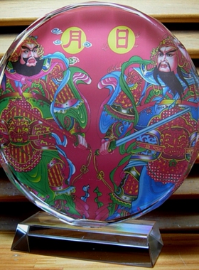 门神摆设秦琼收藏品尉迟恭礼品装饰品装饰品收藏品工艺品水晶摆件