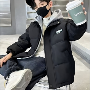 男童冬季羽绒棉服2025新款儿童加厚保暖棉衣男孩棉袄中大童中长款
