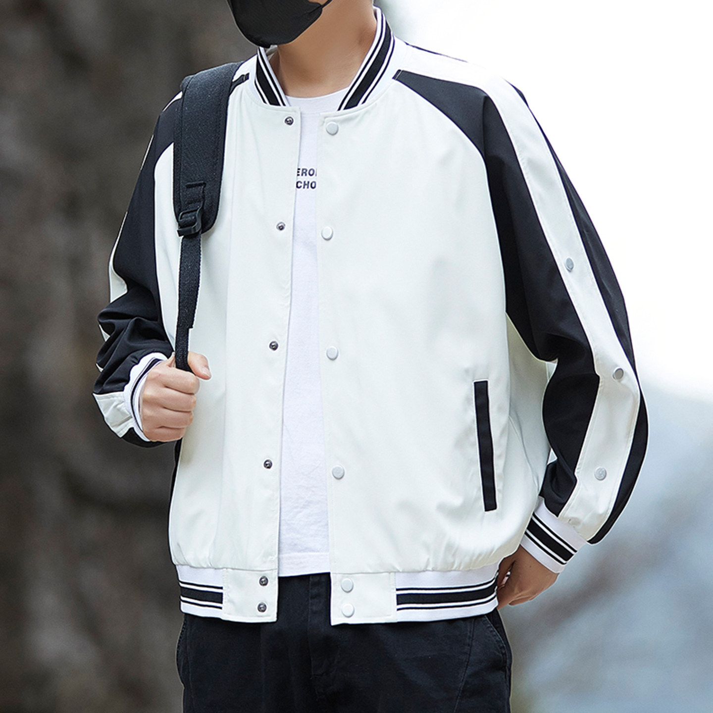 1111美式复古风撞色拼接棒球服男宽松休闲夹克外套学院风,运动服/休闲服装,棒球服,淘宝优惠券,粉丝福利购,淘宝优惠卷