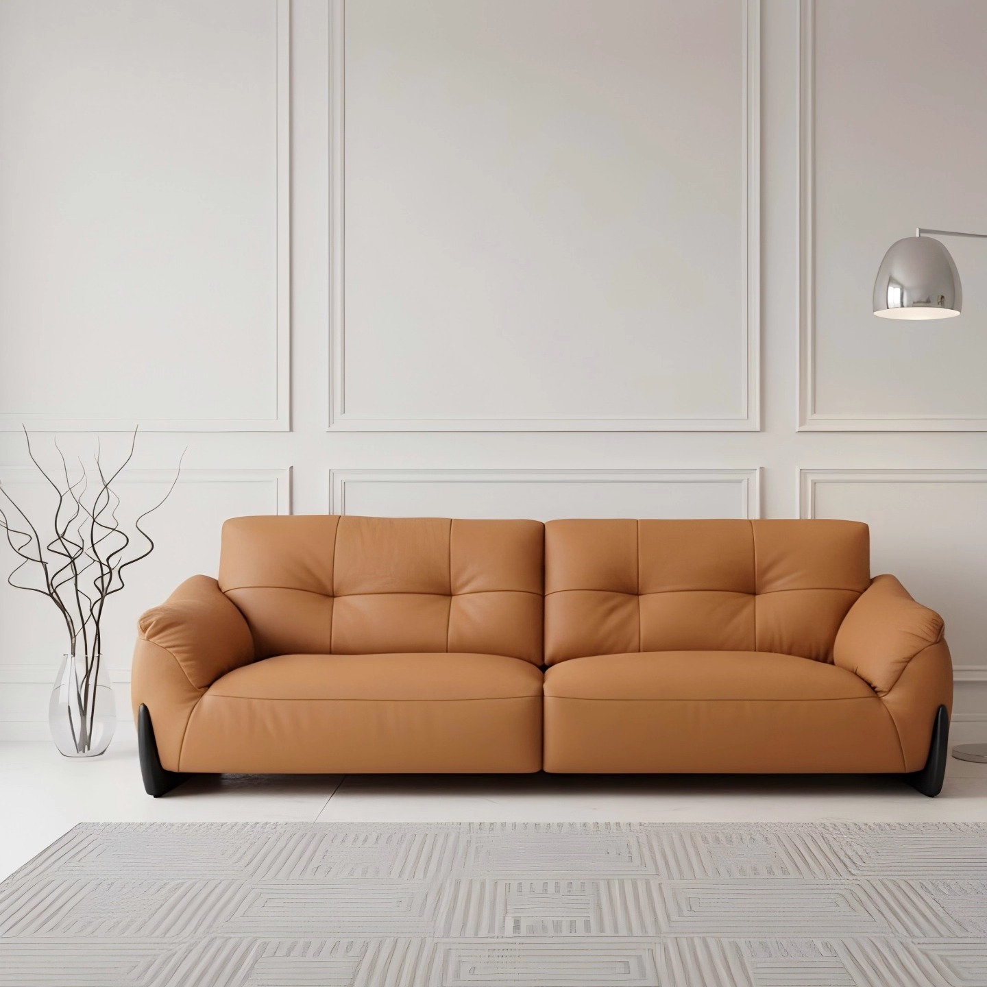 极简1159中古风白蜡木脚客厅沙发