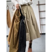 中长款 胖mm韩版 洋气遮胯休闲a字裙 半身裙女春夏大码 复古日系工装