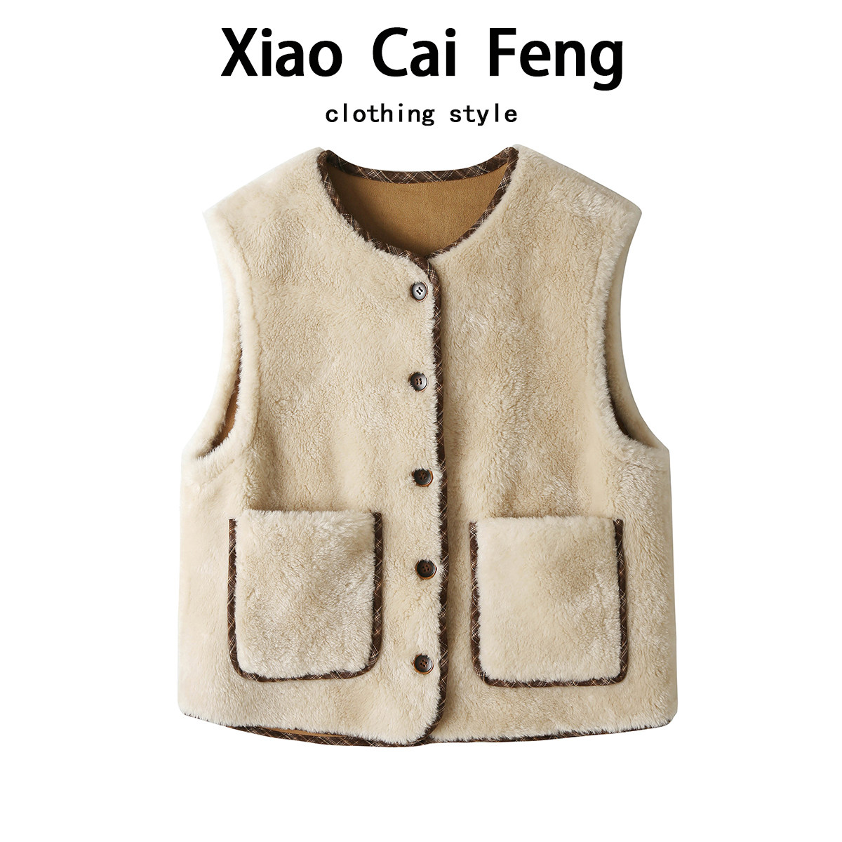 韩系双面穿羊羔毛马甲女秋冬时尚百搭加厚保暖皮毛一体马夹短外套,女装/女士精品,马夹,淘宝优惠券,粉丝福利购,淘宝优惠卷