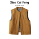 坎肩潮 棉衣叠穿无袖 轻薄棉马甲外套女秋冬日系复古风格 纹内衬无袖