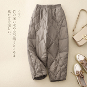 直筒裤 清仓捡漏～高级感羽绒棉靴裤 棉裤 欧货宽松休闲八分裤 潮 冬季