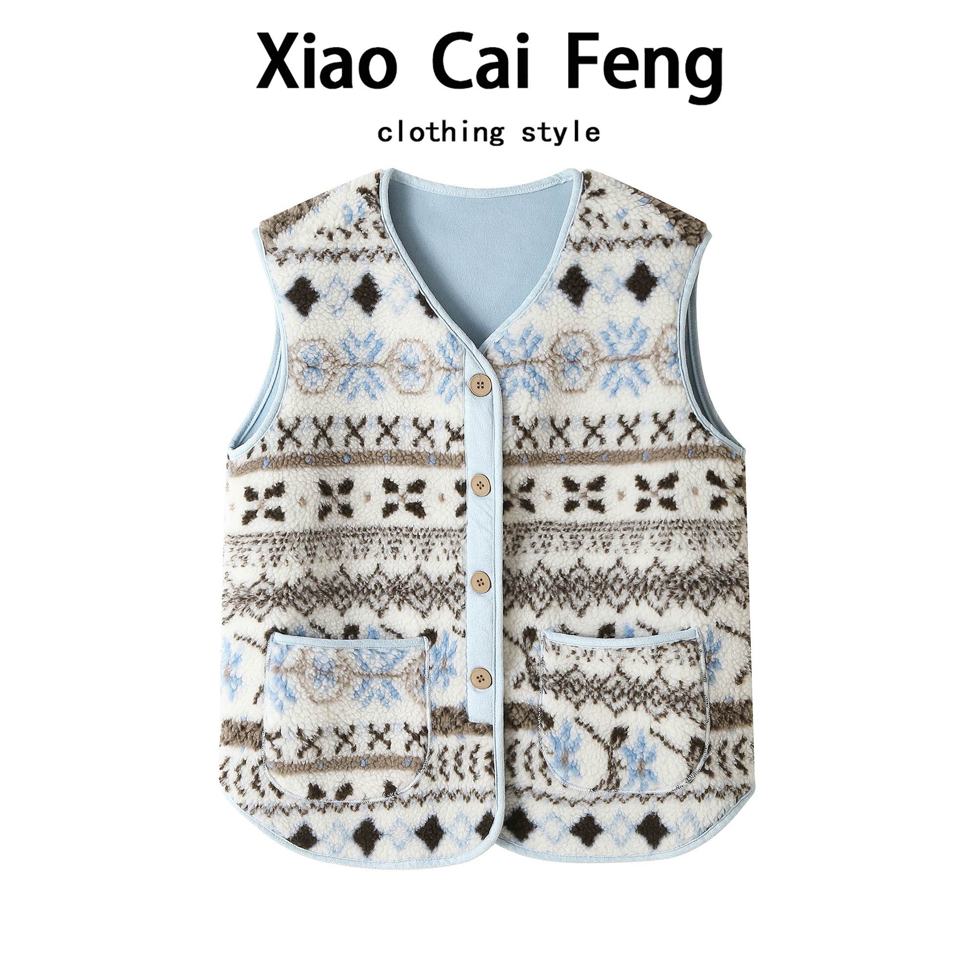 费尔岛皮毛一体羊羔绒马甲短外套女秋冬2025减龄保暖叠穿背心上衣,女装/女士精品,马夹,淘宝优惠券,粉丝福利购,淘宝优惠卷