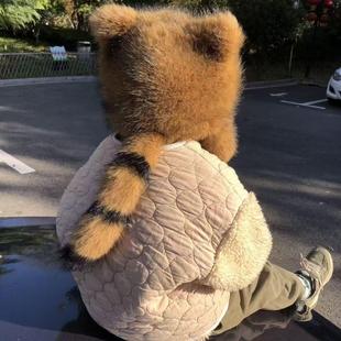 帽子冬季浣熊尾巴霸王男女保暖护耳雷锋儿童亲子成人貉子狐狸