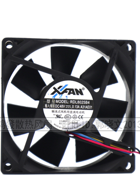 原装欣瑞联 RDL8025B4 DC48V 0.13A 四线 pwm温控散热风扇 8CM