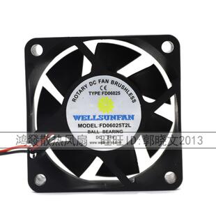 正品 60X60X25MM FD06025T2L 2线 变频器散热风扇 24V 原装