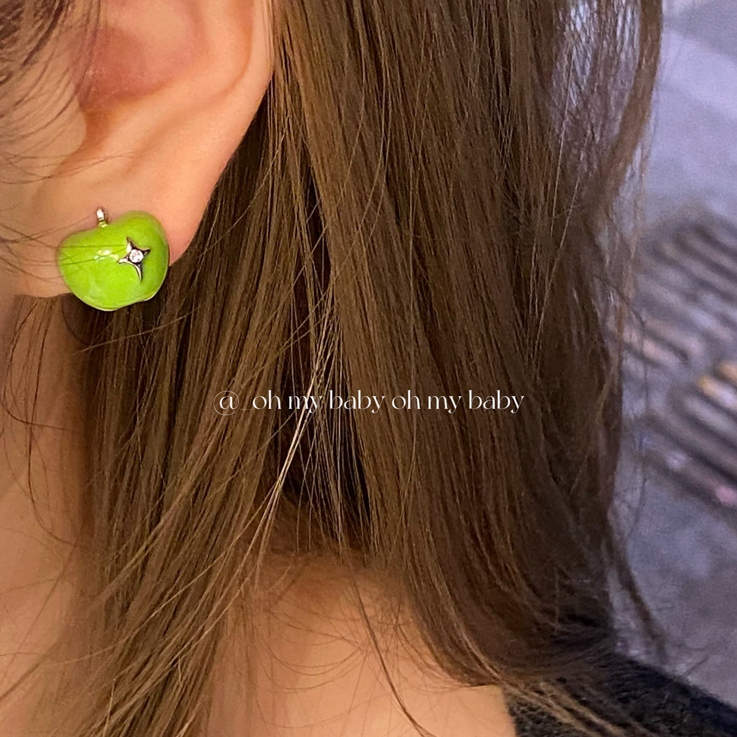 青苹果乐园蚊香盘耳夹小众Y2K