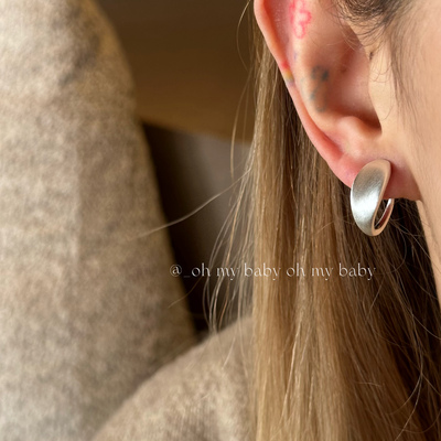 蚊香盘耳夹无耳洞哑光拉丝圆圈