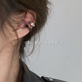 极简耳夹耳骨夹 ins 韩国简约基础百搭无耳洞圆圈圆形黑色男女同款