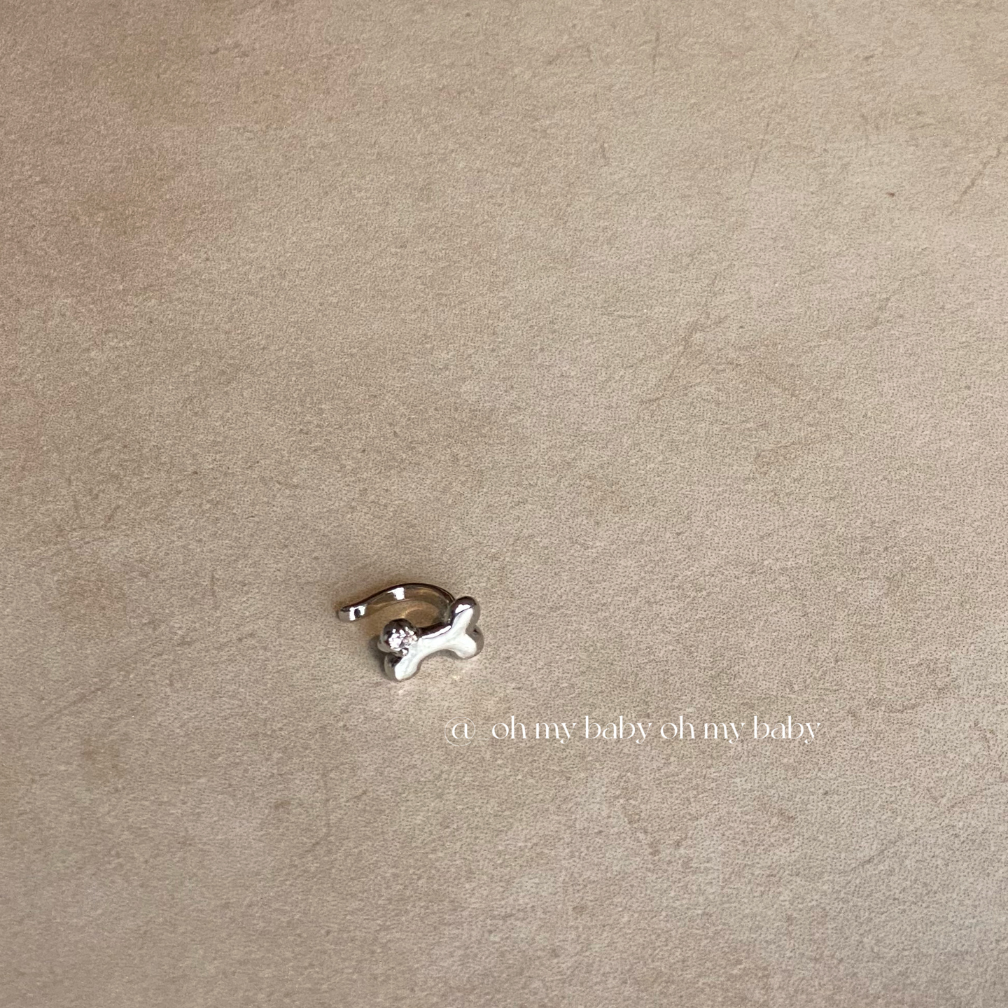 耳骨夹无耳洞小狗的骨头镶钻单锆