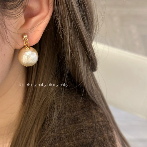 蚊香盘耳夹无耳洞法式复古珍珠