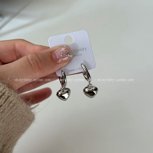 蚊香盘耳夹爱心桃心吊坠无耳洞