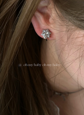 蚊香盘耳夹无耳洞可戴超闪雪花锆石简约高级韩风ins冷淡气质E751