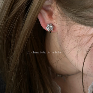 蚊香盘耳夹无耳洞可戴超闪雪花锆石简约高级韩风ins冷淡气质E751