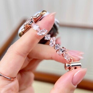 MAPUCE椭圆满钻适用applewatch苹果手表带iwatch11真金电镀表带女