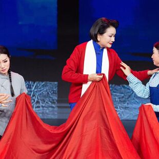 绣红旗江姐舞台演出服一整套映山红女蓝色旗袍红岩学生话剧表演服