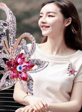 包邮时尚水晶百搭防走光配饰花朵