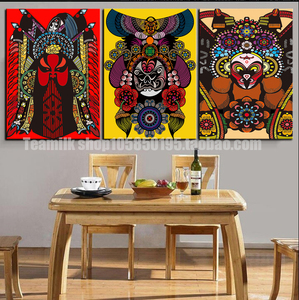 川剧变脸脸谱装饰画中式客厅餐厅挂画饭店酒店火锅店大厅墙画壁画