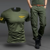 Футболка с коротким рукавом, летний тактический комплект для отдыха, большой размер