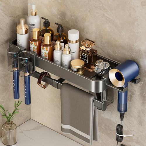 毛巾牙刷一体置物架一架收纳齐全