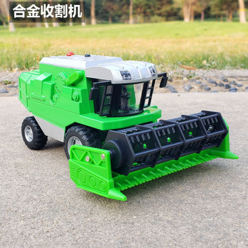 合金联合收割机声光滑行玩具车仿真金属车模小麦玉米农用车儿童车
