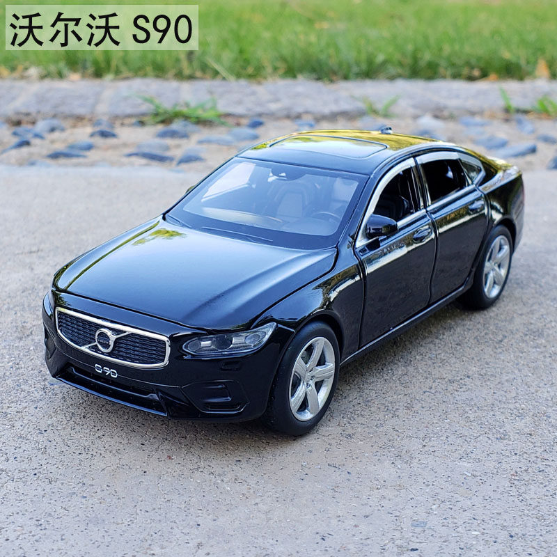 1:32沃尔沃s90合金汽车模型仿真金属车模开门声光回力玩具车摆件