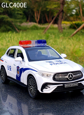 1:32奔驰glc400合金警车小汽车玩具车模型声光回力公安车仿真模型
