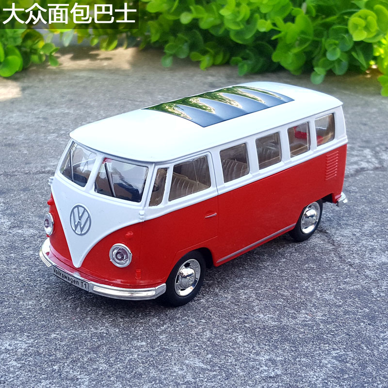彩珀1:30大眾旅游巴士合金汽車模型原廠仿真車模型聲光回力玩具車