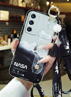 适用realme真我14Pro+手机壳realme13/13pro透明软壳GT7pro/V50斜跨真我GT5/GTNeo6/Q3pro腕带可支架真我V15