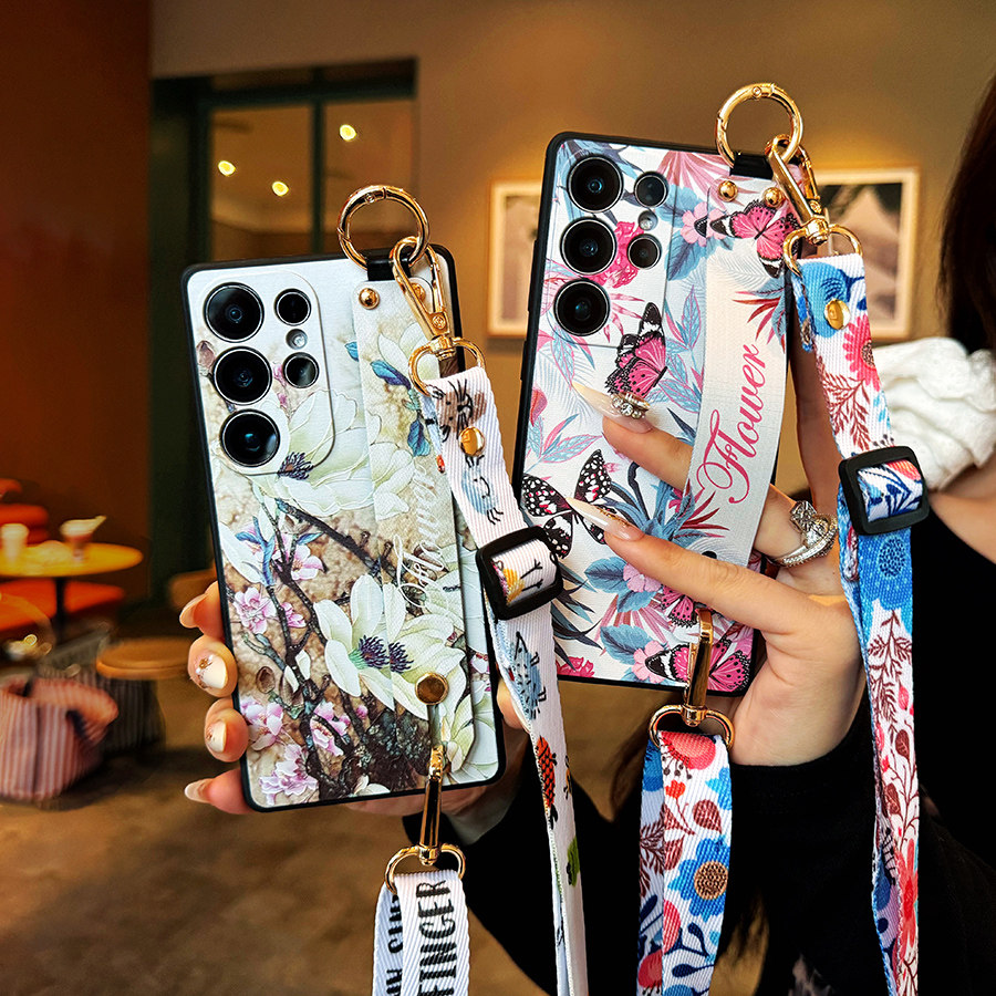 真我TPU彩绘玉兰腕带防摔壳