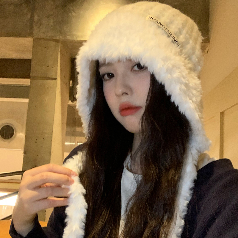 艾佳微毛绒显脸小针织帽