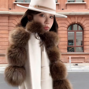 菜花同款仿皮草围巾女冬季仿兔毛长款时尚气质披肩毛领子百搭围脖