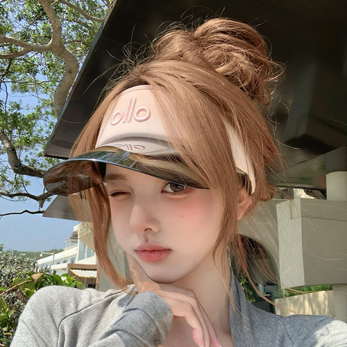 夏季女款防晒遮阳网球空顶帽