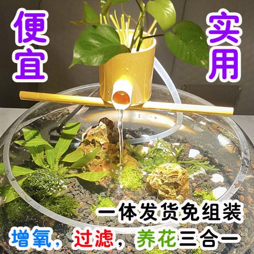 玻璃鱼缸流水器增氧过滤器免换水