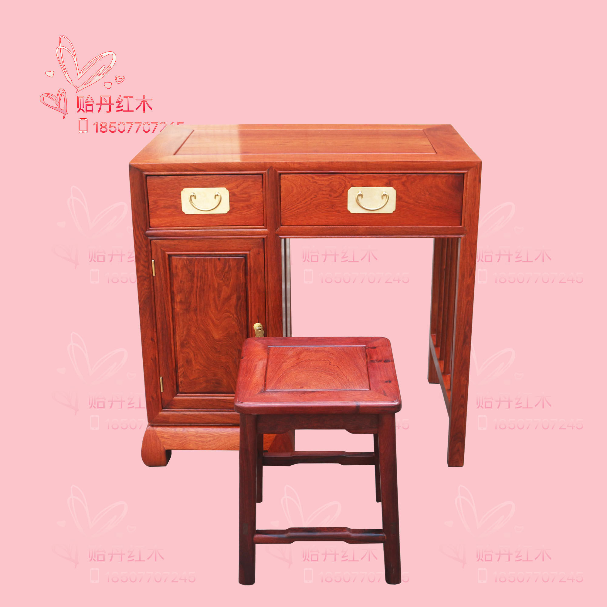 缅甸花梨课桌 大果紫檀写字桌椅二件套 红木家具课桌凳二件套,住宅家具,红木书桌,淘宝优惠券,粉丝福利购,淘宝优惠卷