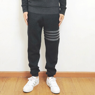 春季休闲卫裤TB华夫格修身运动裤