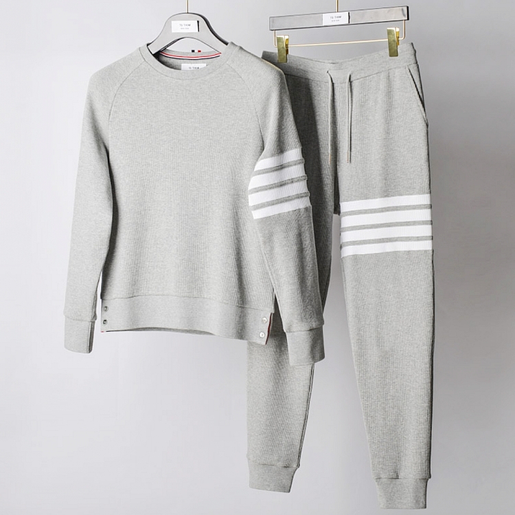 华夫格长袖运动套装tb潮春季情侣