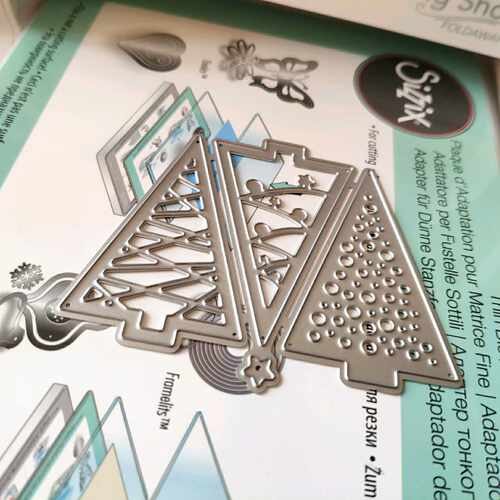 scrapbook DIY相册卡片薄板模具19041 三颗圣诞树 卡影