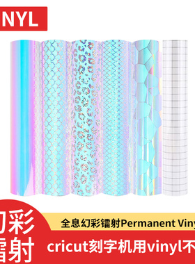 全息幻彩镭射Permanent Vinyl 不干胶刻字材料外贸款