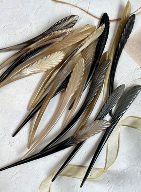 黄牛角发簪子复古发饰头饰不易断