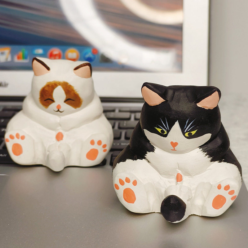 木制工艺品木雕摆件猫咪可爱