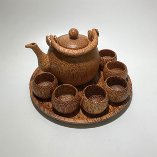 椰子木茶杯木质茶具套原木茶杯壶椰树椰壳工艺品特色旅游工艺品