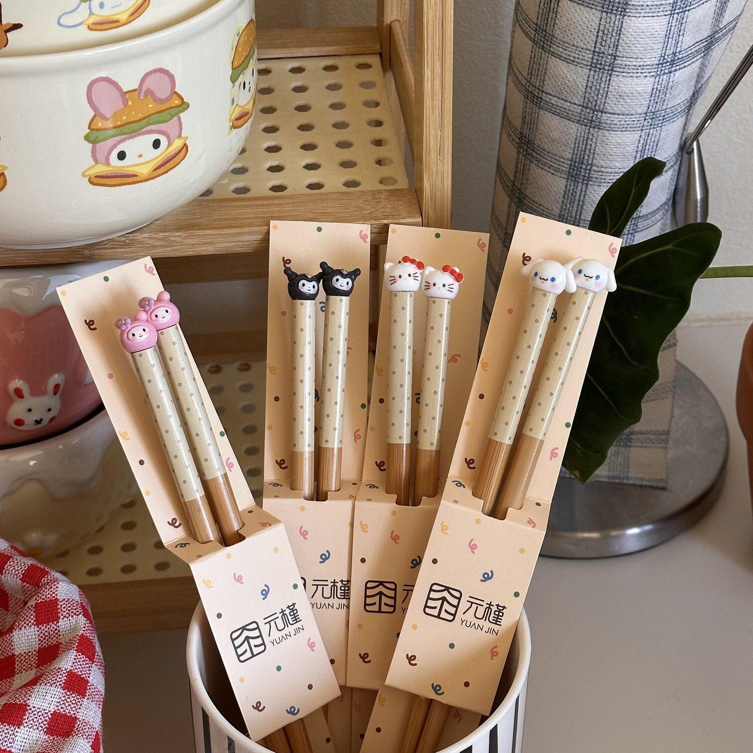 礼盒装奶油立体kt可爱大人儿童家用餐具楠木筷子送人礼物卡通高颜