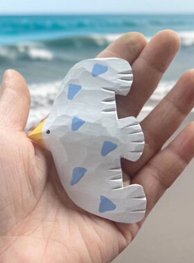 治愈系创意木质海鸥冰箱贴立体磁