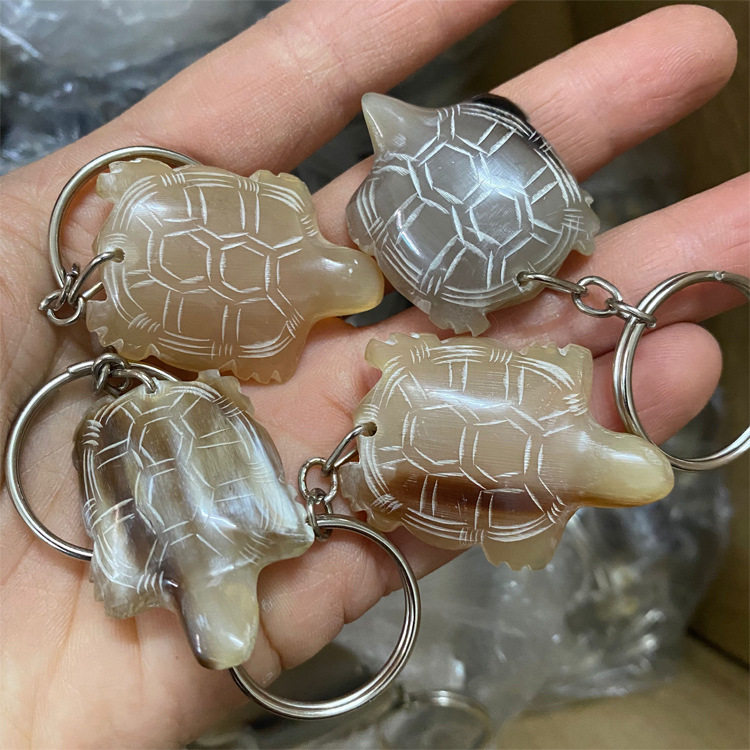 牛角钥匙扣车锁扣生肖牛角制品工艺品车首饰挂件